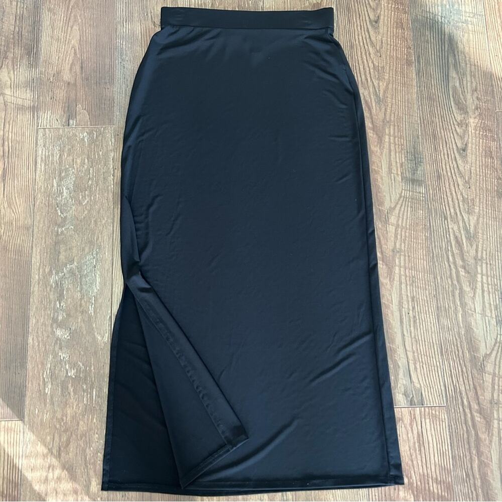 JM Collection Long Black Maxi Skirt Small